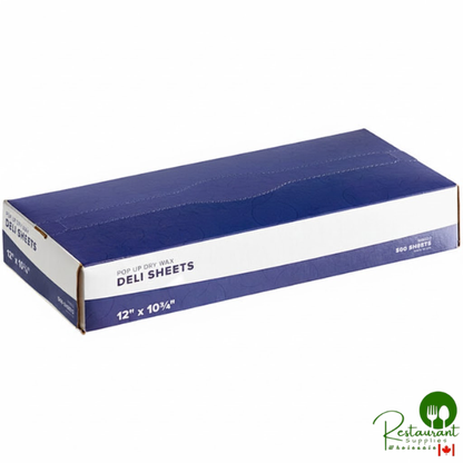 12" x 10 3/4" Customizable Interfolded Deli Wrap Wax Paper By Prime- 6,000/Case