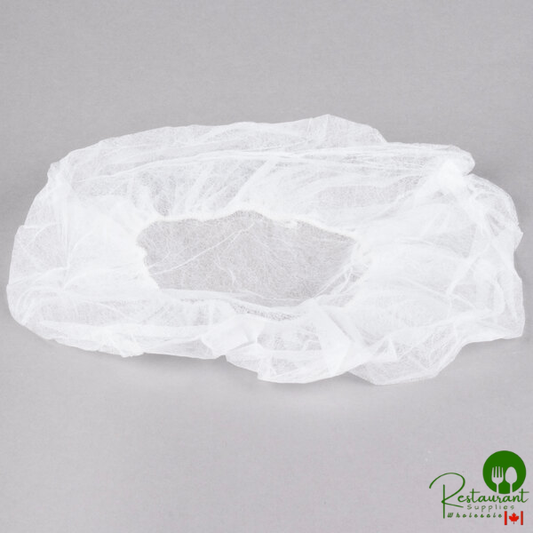 Chef Revival 24" White Disposable Polypropylene Bouffant Cap Hair Net - 1,000/Case