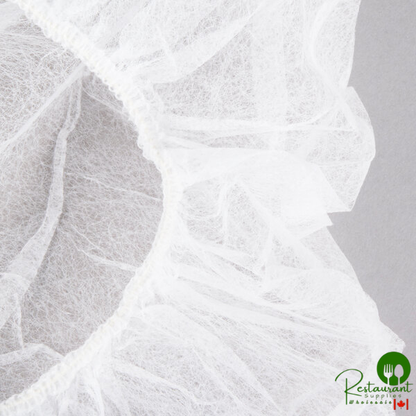 Chef Revival 24" White Disposable Polypropylene Bouffant Cap Hair Net - 1,000/Case