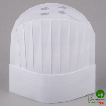 Royal Paper VCH9 9" Adjustable White Viscose Non-Woven Disposable Chef Hat - 50/Case
