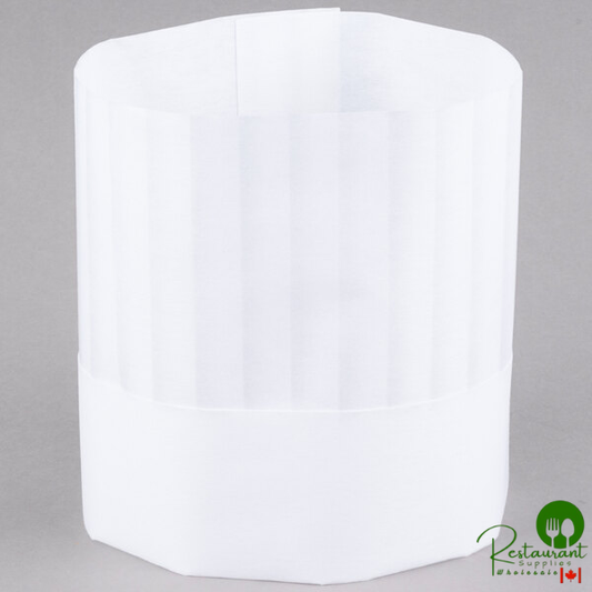 Chef Revival 8 1/2" Pinstripe Chef Hat with Adhesive Closure - 50/Pack