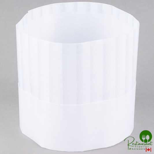 Chef Revival 7" Pinstripe Chef Hat with Adhesive Closure - 50/Pack