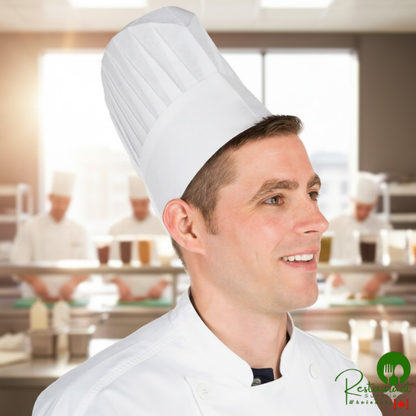Chef Revival 9" Disposable Non-Woven Corporate Chef Hat with Vented Top - 25/Case