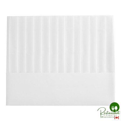 9" White Pleated Disposable Chef Hat, Flat Pack By Prime - 100/Case