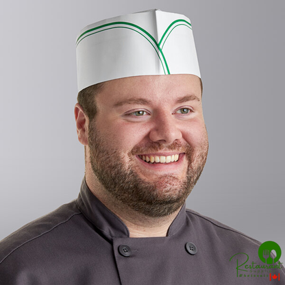 Adjustable Green Stripe Disposable Overseas Cap By Prime - 1,000/Case