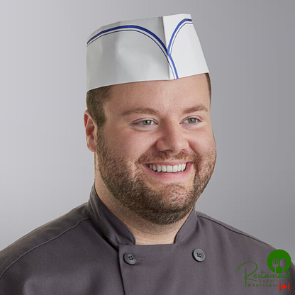Adjustable Blue Stripe Disposable Overseas Cap By Prime- 1,000/Case