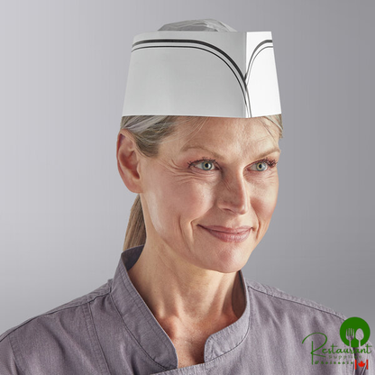 Adjustable Black Stripe Disposable Overseas Cap By Prime - 1,000/Case