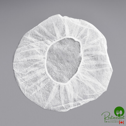 28" White Polypropylene Bouffant Cap By Prime- 1,000/Case