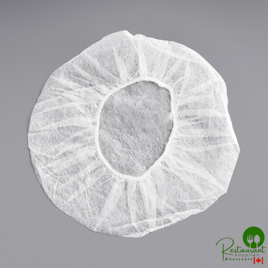 28" White Polypropylene Bouffant Cap By Prime- 1,000/Case