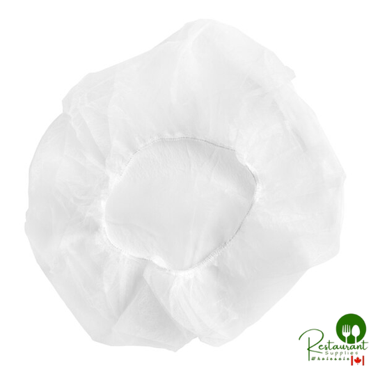 24" White Polypropylene Bouffant Cap By Prime- 1,000/Case