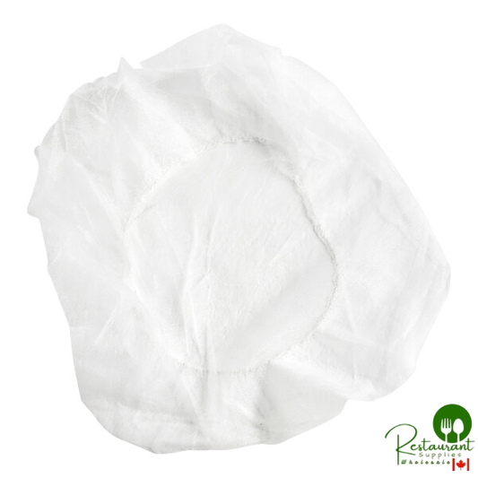 21" White Polypropylene Bouffant Cap  By Prime- 1,000/Case