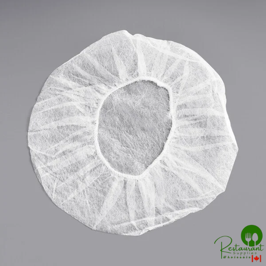 18" White Polypropylene Bouffant Cap By Prime - 1,000/Case