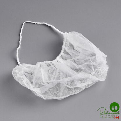 18" White Disposable Polypropylene Beard Net / Cover By Prime - 1,000/Case
