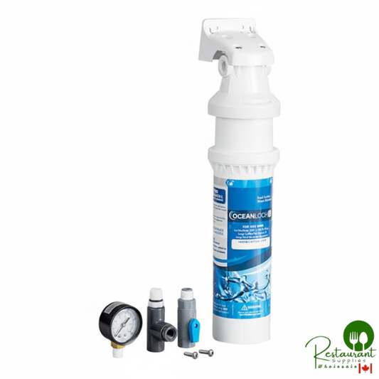 Oceanloch+ L Water Filtration System with Oceanloch+ L Cartridge and Outlet Pressure Gauge 1 Micron Rating and 1.67 GPM By Prime