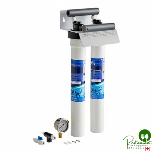 Oceanloch L2 Dual Water Filtration System with Oceanloch-L2 Cartridges and Outlet Pressure Gauge - 1 Micron Rating and 3.33 GPM By Prime