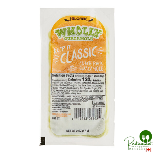 Wholly Guacamole Classic Guacamole 2 oz. Snack Pack - 200/Case