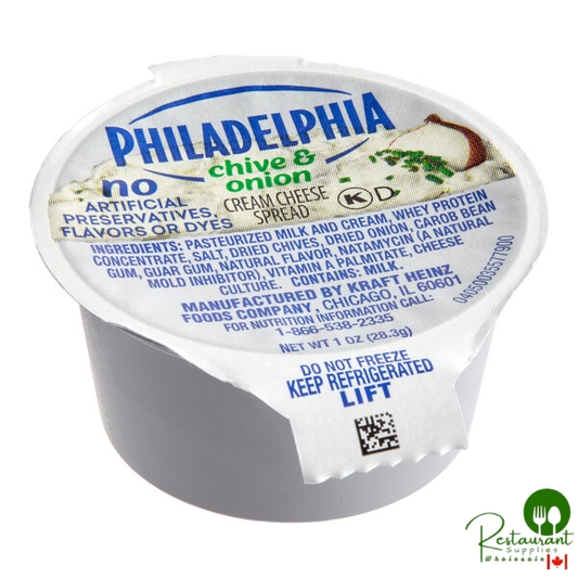 Philadelphia Chive and Onion Cream Cheese Spread Portion Cup 1 oz. - 100/Case