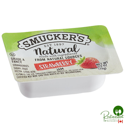 Smucker's Natural Strawberry Jam .5 oz. Portion Cup - 200/Case