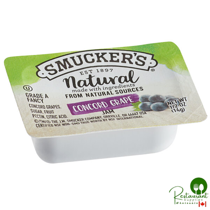 Smucker's Natural Concord Grape Jam .5 oz. Portion Cup - 200/Case
