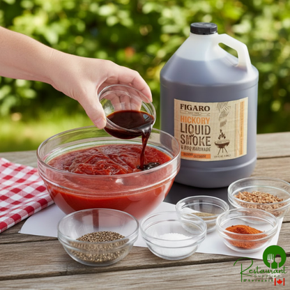 Figaro 1 Gallon Hickory Liquid Smoke and Marinade - 4/Case