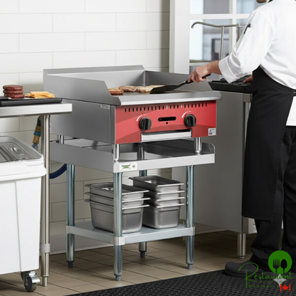 24" x 24" 16-Gauge Stainless Steel Equipment Stand with Galvanized Undershelf By Prime
