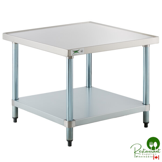 30" x 30" 18-Gauge Stainless Steel Mixer Table with Galvanized Legs and Undershelf By Prime