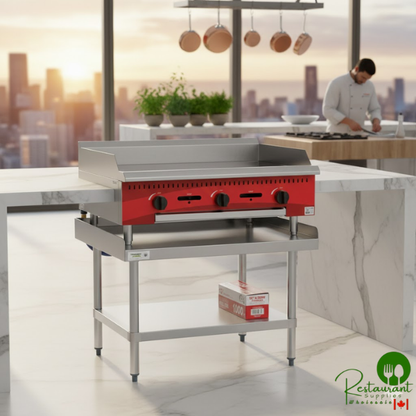 30" x 36" 16-Gauge Stainless Steel Equipment Stand with Galvanized Undershelf By Prime