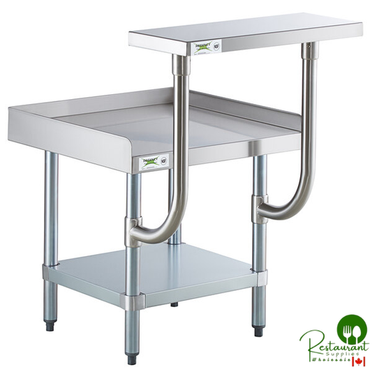 24" x 24" 16-Gauge Stainless Steel Equipment Stand with Galvanized Undershelf and 10" Stainless Steel Adjustable Work Surface By Prime