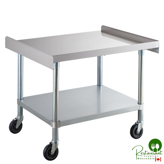 30" x 36" 16 Gauge Stainless Steel Equipment Stand with Galvanized Undershelf and Casters By Prime