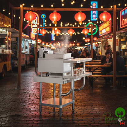 24" x 24" 16-Gauge Stainless Steel Equipment Stand with Galvanized Undershelf, 10" Plate Shelf, and 10" Stainless Steel Adjustable Work Surface By Prime