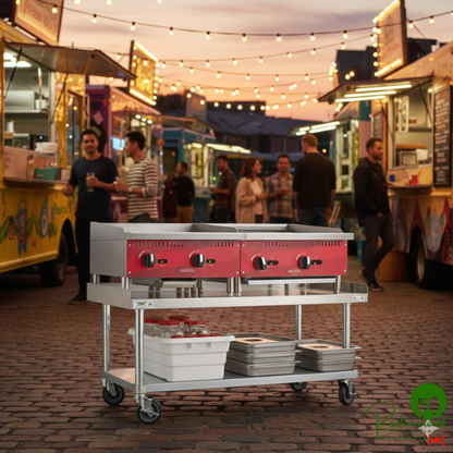 30" x 60" 16 Gauge Stainless Steel Equipment Stand with Galvanized Undershelf and Casters By Prime