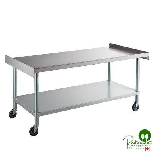 30" x 60" 16 Gauge Stainless Steel Equipment Stand with Galvanized Undershelf and Casters By Prime
