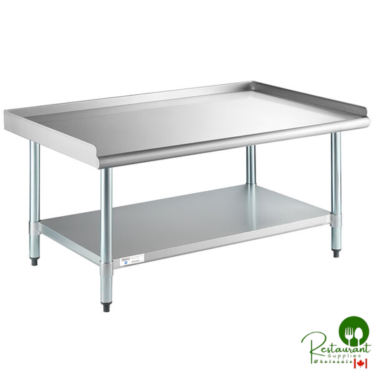30" x 48" 18-Gauge Stainless Steel Equipment Stand with Undershelf and Galvanized Legs By Prime