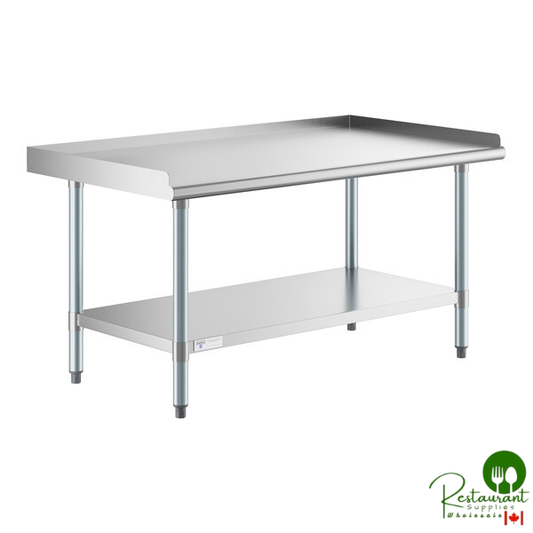 24" x 48" 18 Gauge Stainless Steel Equipment Stand with Galvanized Steel Undershelf and Legs By Prime