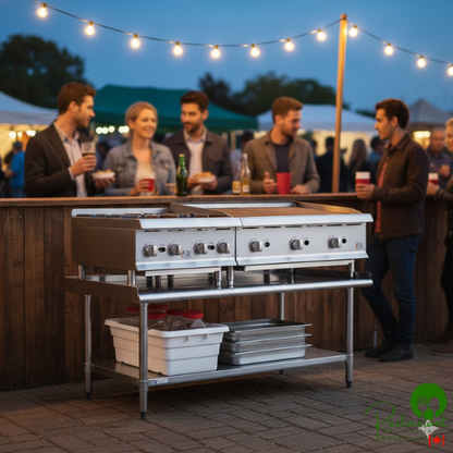 30" x 60" 18-Gauge Stainless Steel Equipment Stand with Undershelf and Galvanized Legs By Prime