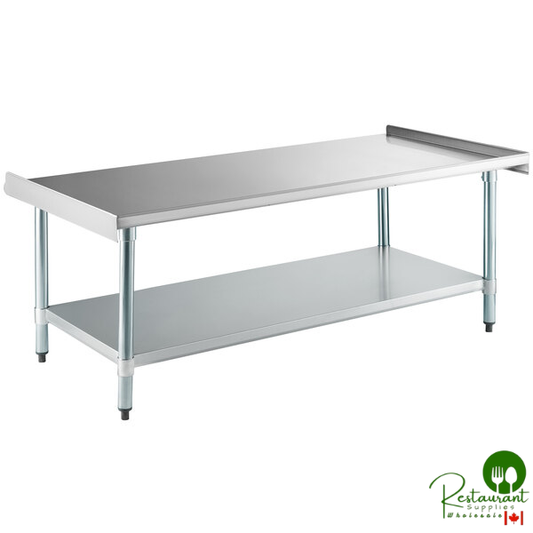 30" x 60" 18-Gauge Stainless Steel Equipment Stand with Undershelf and Galvanized Legs By Prime