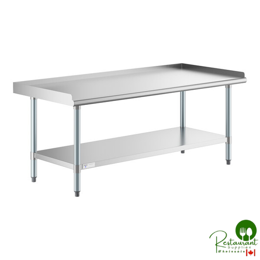 24" x 60" 18 Gauge Stainless Steel Equipment Stand with Galvanized Steel Undershelf and Legs By Prime
