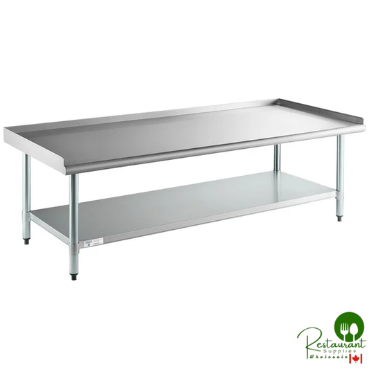 30" x 72" 18-Gauge Stainless Steel Equipment Stand with Undershelf and Galvanized Legs By Prime