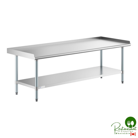 24" x 72" 18 Gauge Stainless Steel Equipment Stand with Galvanized Steel Undershelf and Legs By Prime
