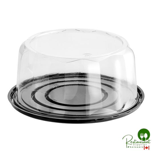 D&W Fine Pack 7" High Dome Cake Display Container with Clear Scalloped Dome Lid - 120/Case