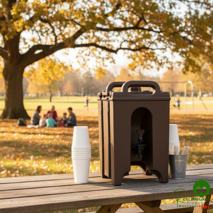 Cambro 100LCD131 Camtainer® 1.5 Gallon Dark Brown Insulated Beverage Dispenser