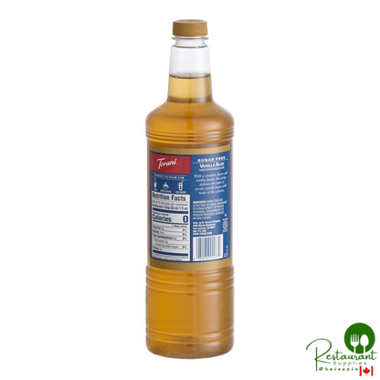 Torani Sugar-Free Vanilla Bean Flavoring Syrup Plastic Bottle 1 Liter - 6/Case