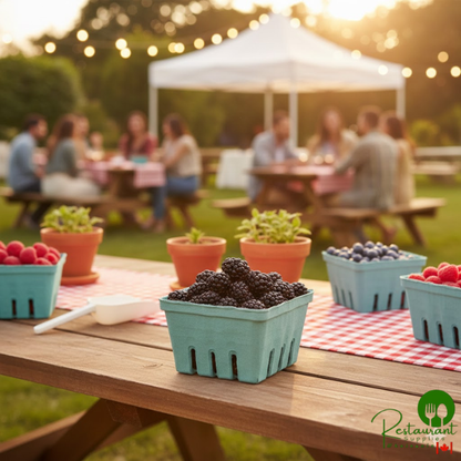 1 Qt. Green Molded Pulp Berry / Produce Basket - 250/Case