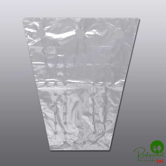 LK Packaging 12" x 13 1/2" Clear Polyethylene Vented Grape Bag with Twist Ties - 1,000/Case