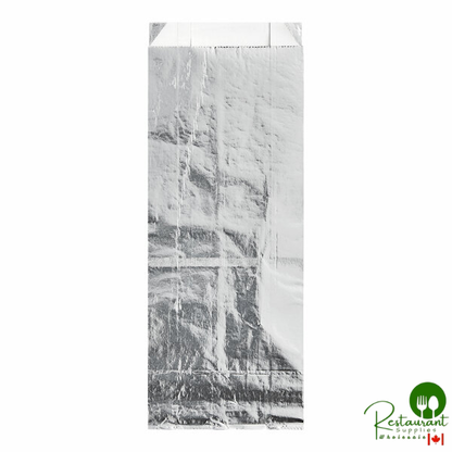 Bagcraft 3 1/2" x 1 1/2" x 8 1/2" Silver Foil Hot Dog Bag - 1,000/Case