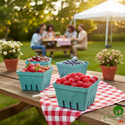 1 Pint Green Molded Pulp Berry / Produce Basket - 500/Case