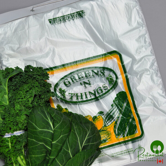 LK Packaging 17" x 6" x 18" High Density Clear Polyethylene Vented Large Print Greens Bag - 1,000/Case