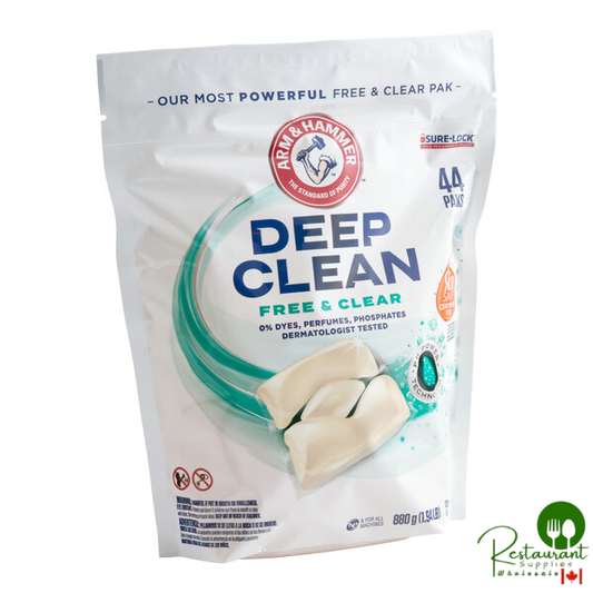 Arm & Hammer® 44-Count Free & Clear Deep Clean Laundry Detergent Pods - 4/Case
