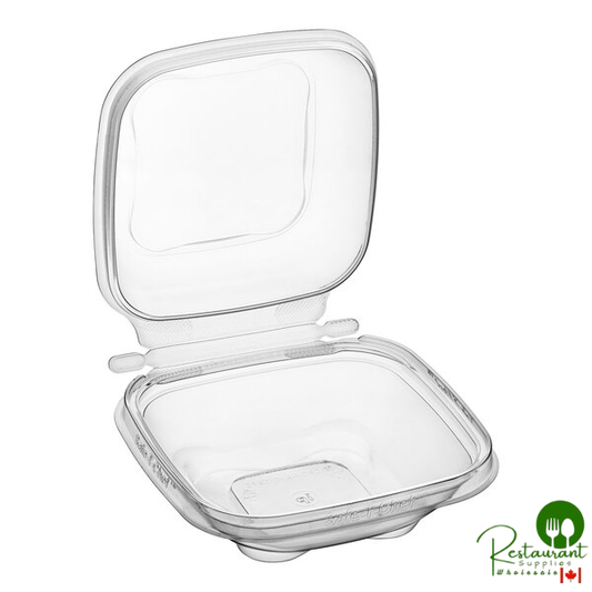 Inline Plastics Safe-T-Chef 12 oz. Tamper-Resistant, Tamper-Evident Square Hinged Container with Dome Lid - 264/Case