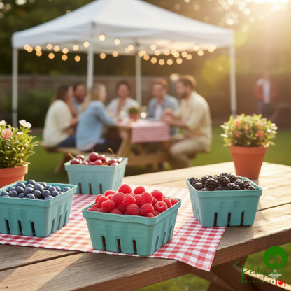 1.5 Qt. Green Molded Pulp Berry / Produce Basket - 200/Case